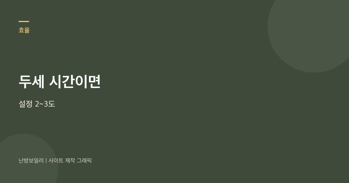 장보기 두 시간이면 설정 온도만 2~3도 낮추라는 안내