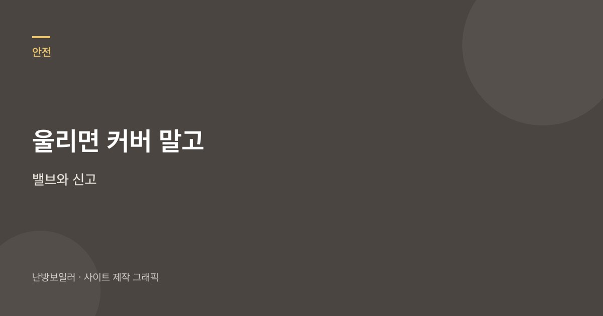 일산화탄소 경보기 상황별 위치와 울림 때 하지 말 일 안내