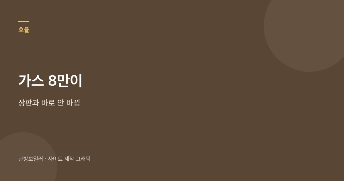 가스 8만 원과 장판 요금을 바로 바꾸지 말라는 안내