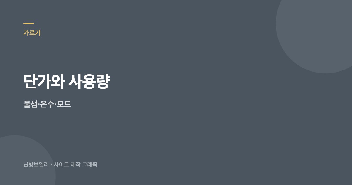 가스비 급등은 모드 온수 물샘 단가를 가르라는 안내