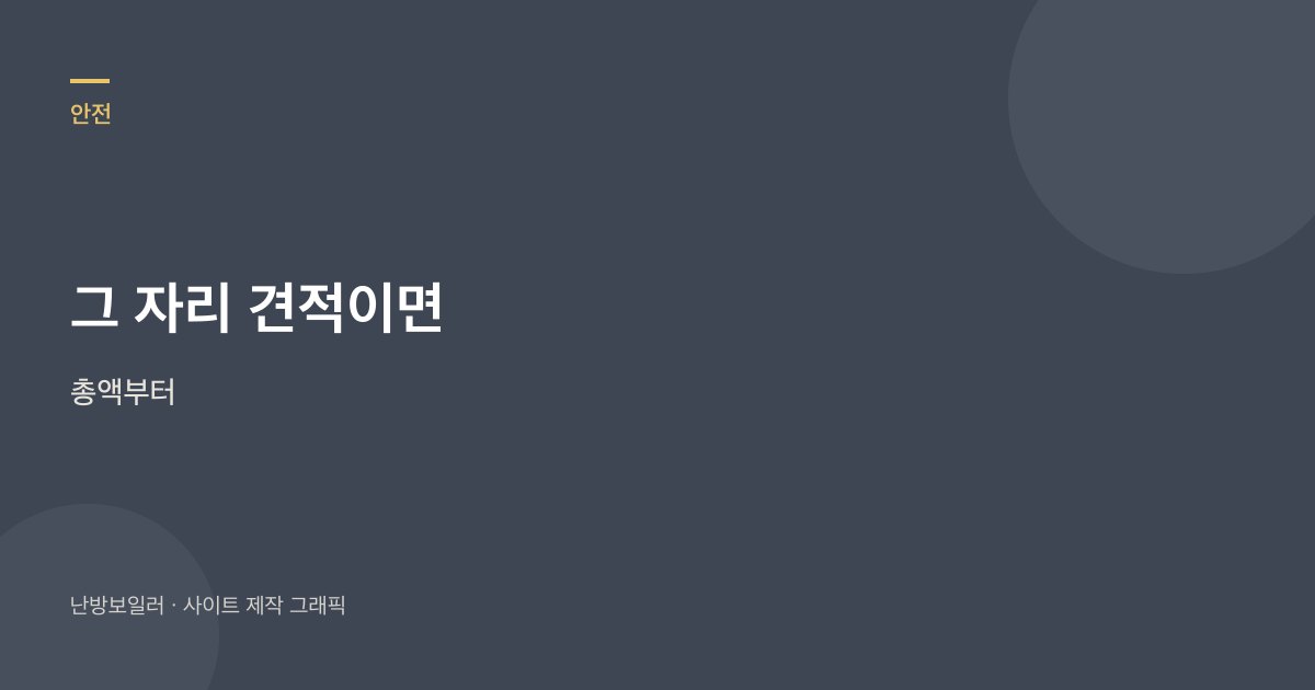 그 자리 견적이면 총액부터 보라는 안내