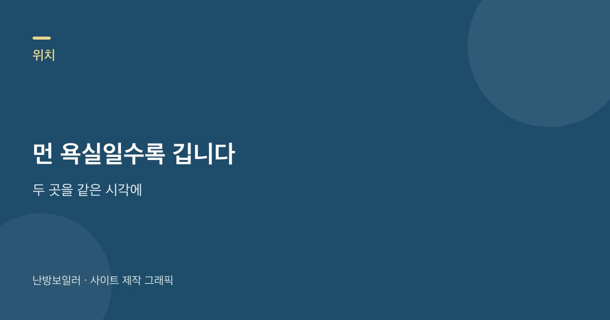 본체에서 먼 욕실일수록 온수 대기가 길어진다는 안내