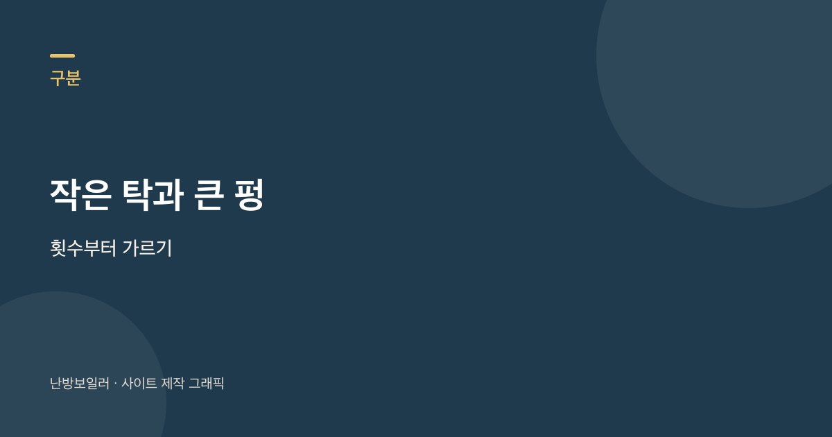 작은 탁 소리와 창문이 울리는 펑을 횟수로 가르라는 안내