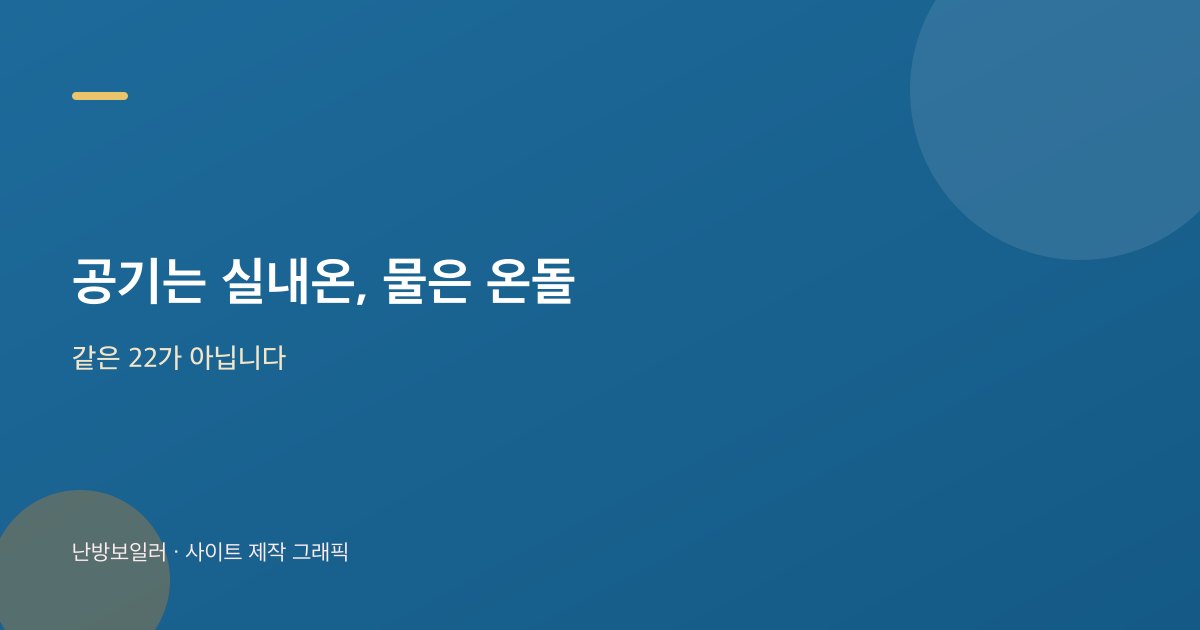 실내온은 공기 온도, 온돌은 바닥으로 가는 물 온도를 읽는다는 안내