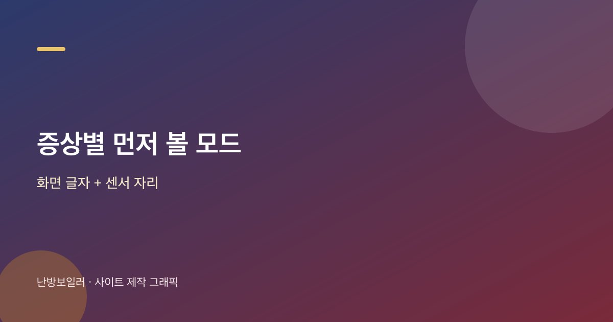 실내온과 온돌 증상별로 먼저 볼 모드 안내