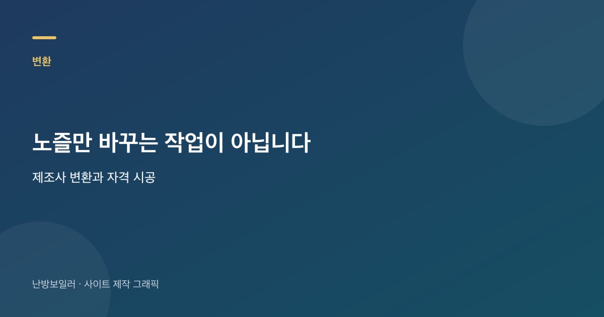 LPG와 도시가스 변환은 세대가 커버를 열고 하는 작업이 아님