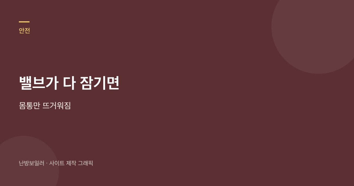 각방 밸브가 하나도 안 열려 있으면 과열 숫자가 뜬다는 안내