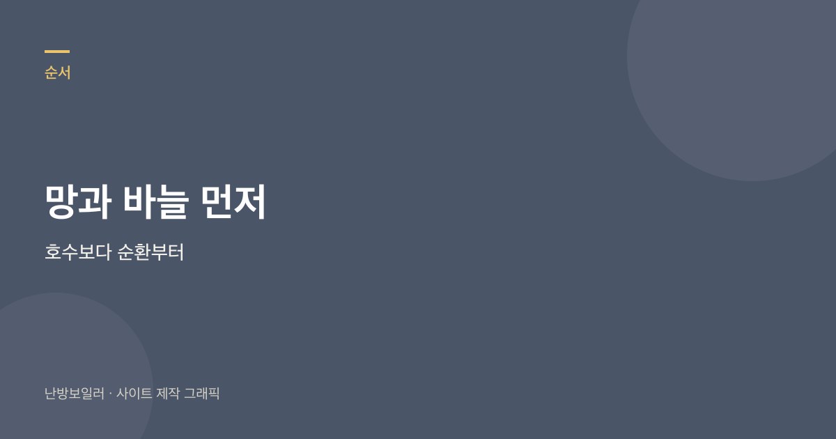 켜졌다 꺼지면 거름망과 압력 바늘을 호수보다 먼저 보라는 안내