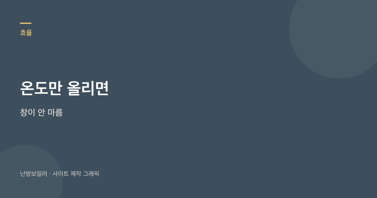 온돌 숫자만 올리면 창 결로가 안 마른다는 안내