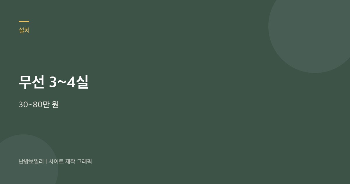 기존 집 무선 각방 3에서 4실은 30에서 80만 원 구간이라는 안내